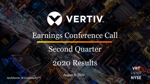 Miniature Vertiv Holdings
 Rapport trimestriel 2020-q2