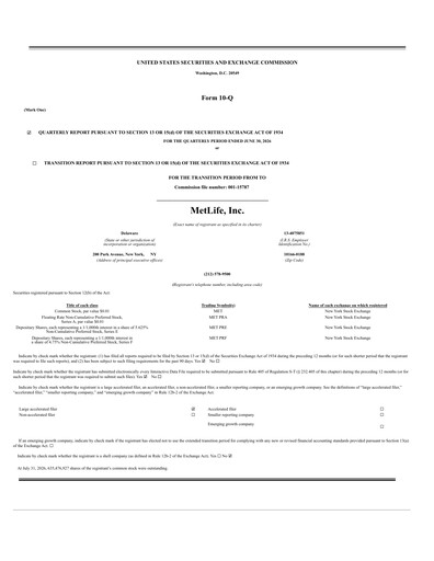 Thumbnail MetLife Quarterly Report 2026-q2