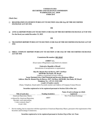 Thumbnail Ambev Annual Report 2023