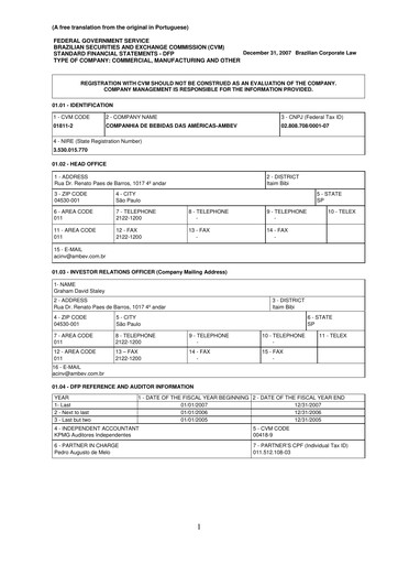 Thumbnail Ambev Financial Statement 2007