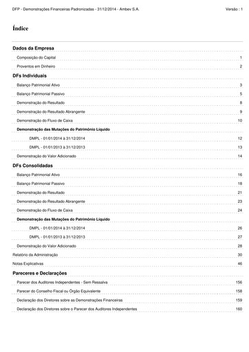 Thumbnail Ambev Financial Statement 2014