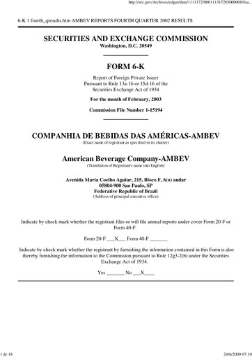Thumbnail Ambev Quarterly Report 2002-q4