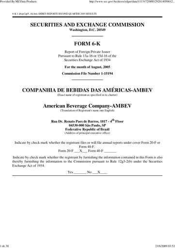 Thumbnail Ambev Quarterly Report 2005-q2