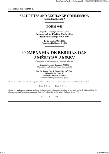 Thumbnail Ambev Quarterly Report 2006-q1