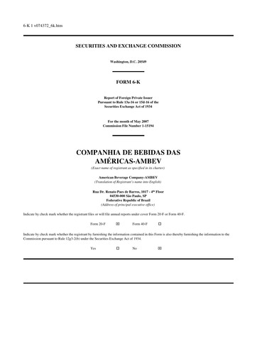 Thumbnail Ambev Quarterly Report 2007-q1