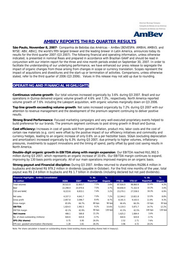 Thumbnail Ambev Quarterly Report 2007-q3