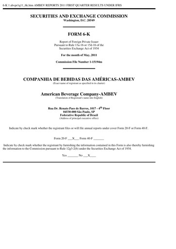 Thumbnail Ambev Quarterly Report 2011-q1