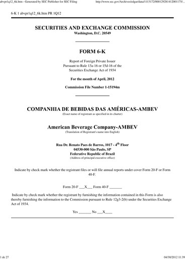 Thumbnail Ambev Quarterly Report 2012-q1