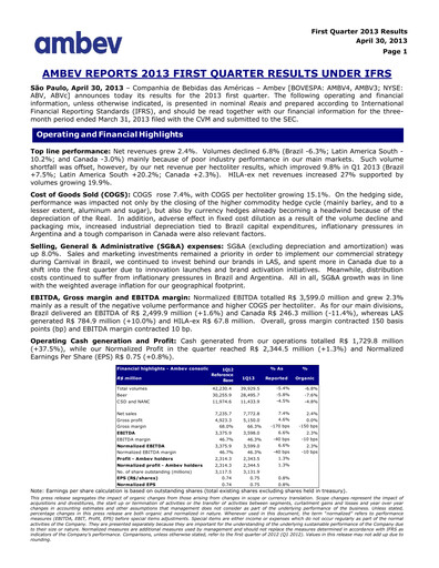 Thumbnail Ambev Quarterly Report 2013-q1