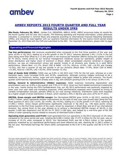 Thumbnail Ambev Quarterly Report 2013-q4