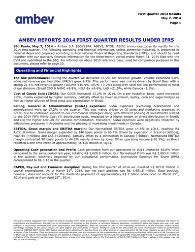 Thumbnail Ambev Quarterly Report 2014-q1