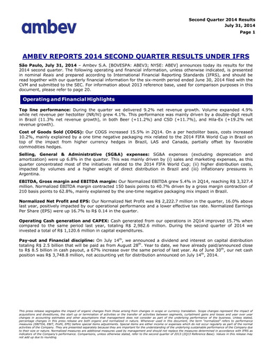 Thumbnail Ambev Quarterly Report 2014-q2