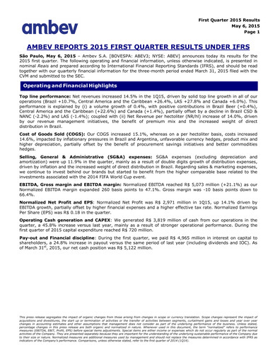 Thumbnail Ambev Quarterly Report 2015-q1