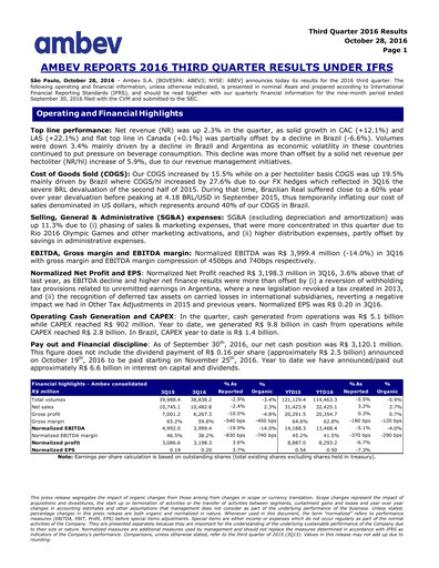 Thumbnail Ambev Quarterly Report 2016-q3