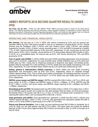 Thumbnail Ambev Quarterly Report 2018-q2