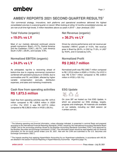 Thumbnail Ambev Quarterly Report 2021-q2