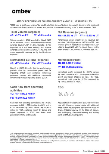 Thumbnail Ambev Quarterly Report 2022-q4