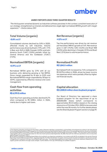 Thumbnail Ambev Quarterly Report 2025-q3