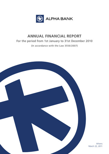 Thumbnail Alpha Services and Holdings Annual Report 2010