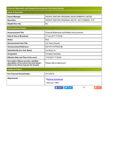 Vorschaubild Pacific Century Regional Developments
 Finanzmitteilung 2016
