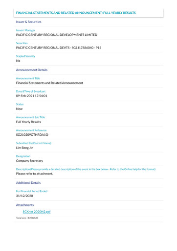 Vorschaubild Pacific Century Regional Developments
 Finanzmitteilung 2020
