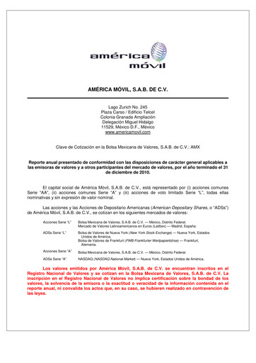 Thumbnail America Movil Annual Report 2010