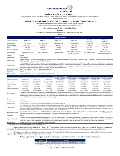 Thumbnail America Movil Annual Report 2025