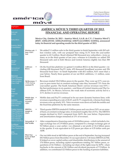 Thumbnail America Movil Quarterly Report 2013-q3