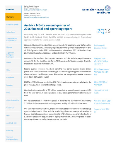 Thumbnail America Movil Quarterly Report 2016-q2