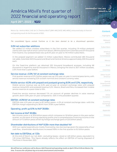Thumbnail America Movil Quarterly Report 2022-q1