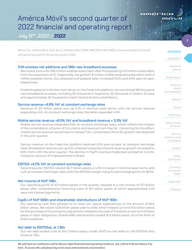 Thumbnail America Movil Quarterly Report 2022-q2