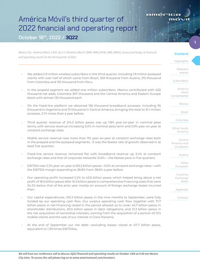 Thumbnail America Movil Quarterly Report 2022-q3