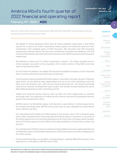 Thumbnail America Movil Quarterly Report 2022-q4