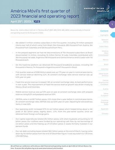 Thumbnail America Movil Quarterly Report 2023-q1