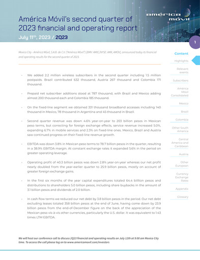 Thumbnail America Movil Quarterly Report 2023-q2