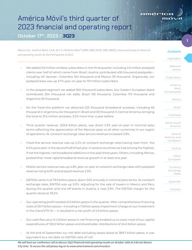Thumbnail America Movil Quarterly Report 2023-q3