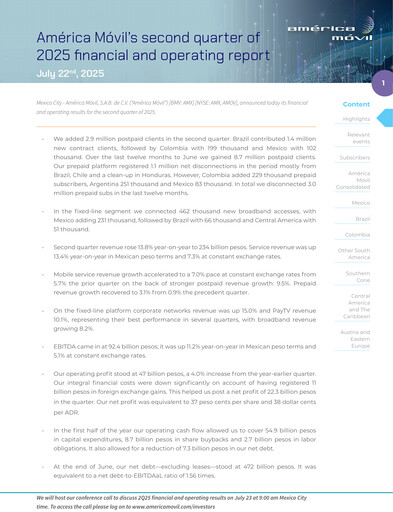 Thumbnail America Movil Quarterly Report 2025-q2