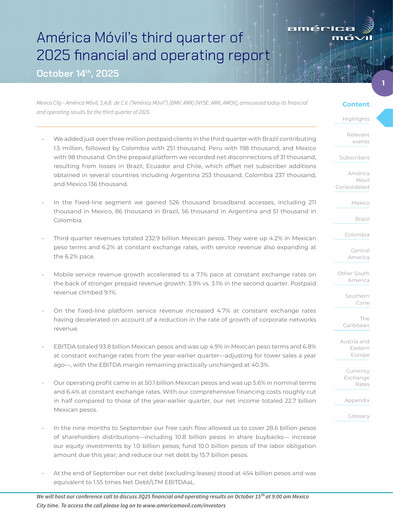 Thumbnail America Movil Quarterly Report 2025-q3