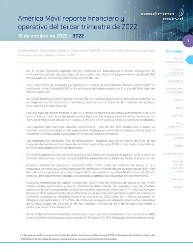 Thumbnail America Movil Quarterly Report 2022-q3