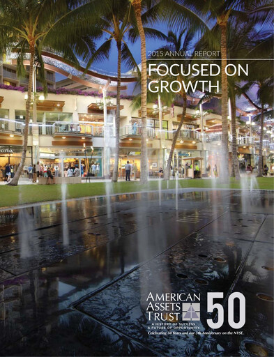 Thumbnail American Assets Trust
 Annual Report 2015