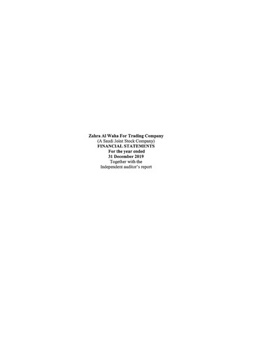 Thumbnail Zahrat Al Waha For Trading Company Financial Statement 2019