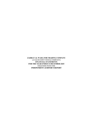 Thumbnail Zahrat Al Waha For Trading Company Financial Statement 2025