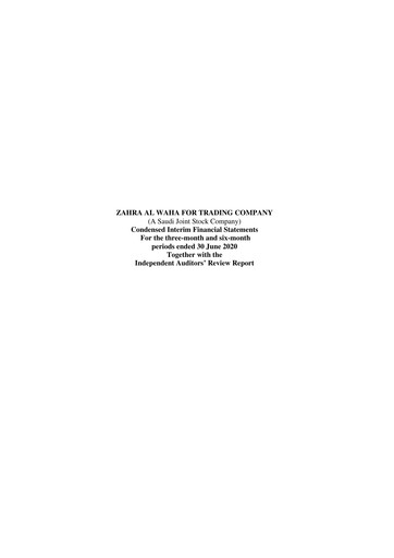 Thumbnail Zahrat Al Waha For Trading Company Quarterly Report 2020-q2