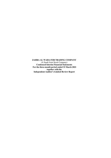 Thumbnail Zahrat Al Waha For Trading Company Quarterly Report 2021-q1