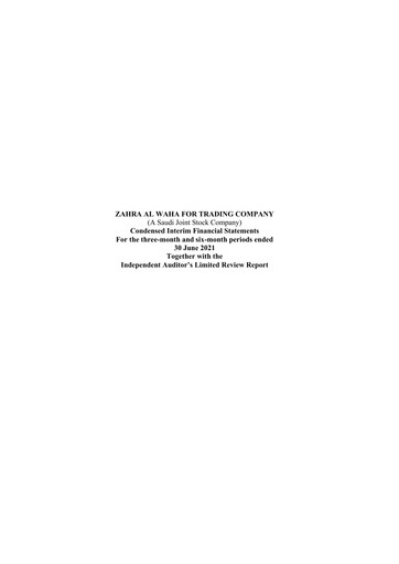 Thumbnail Zahrat Al Waha For Trading Company Quarterly Report 2021-q2