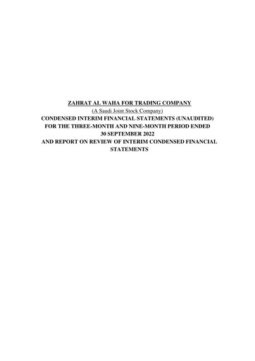 Thumbnail Zahrat Al Waha For Trading Company Quarterly Report 2022-q3