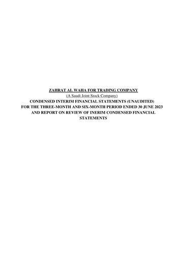 Thumbnail Zahrat Al Waha For Trading Company Quarterly Report 2023-q2