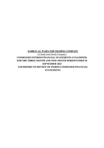 Thumbnail Zahrat Al Waha For Trading Company Quarterly Report 2023-q3