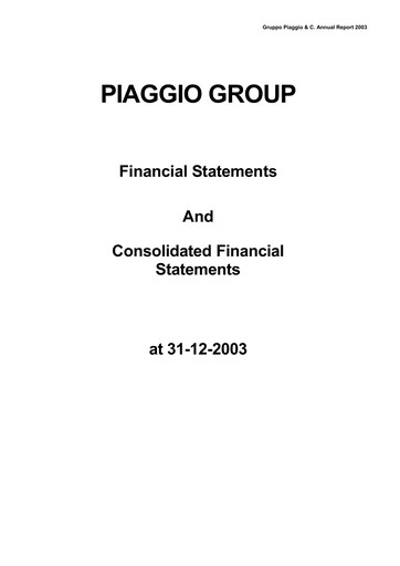 Thumbnail Piaggio Annual Report 2003