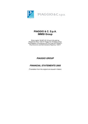 Thumbnail Piaggio Financial Statement 2005